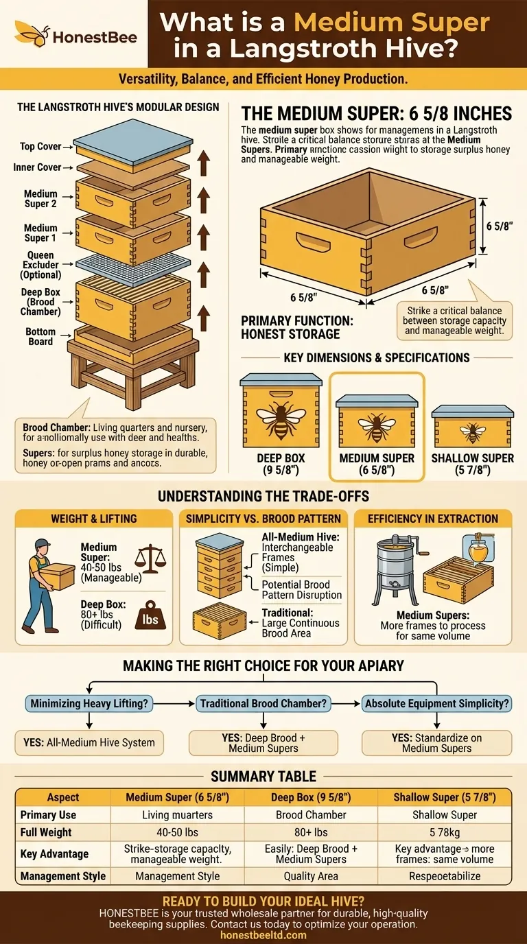 Cos'è un super medio in un alveare Langstroth? Una guida alla versatile scatola per l'apicoltura Guida Visiva