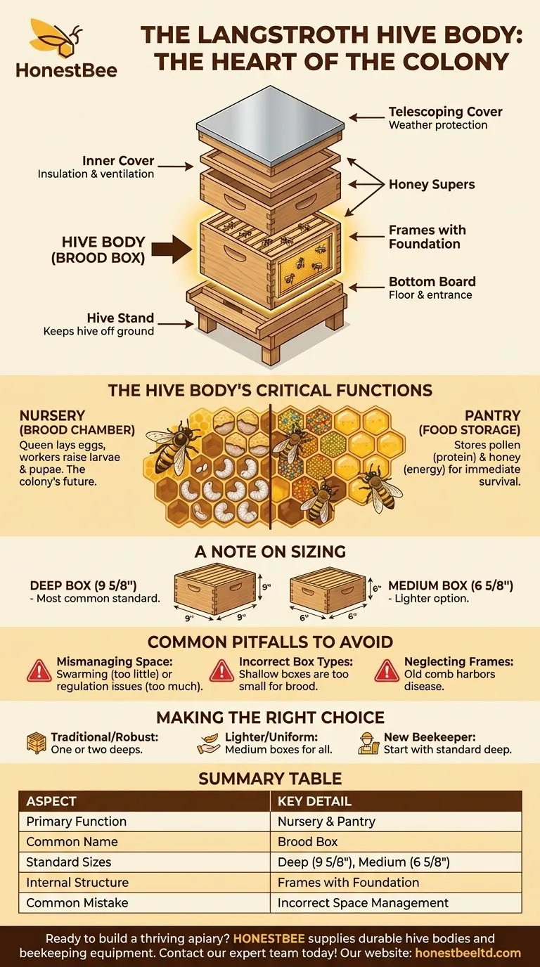 ¿Qué es un cuerpo de colmena en una colmena Langstroth? El corazón del éxito de su colonia de abejas Guía Visual