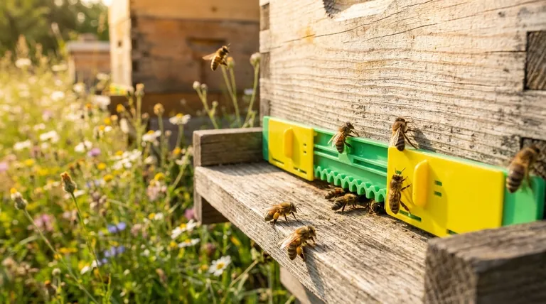 랑스트로스 벌통에서 입구 축소기의 기능은 무엇입니까? 벌통 방어력 강화 및 기후 조절