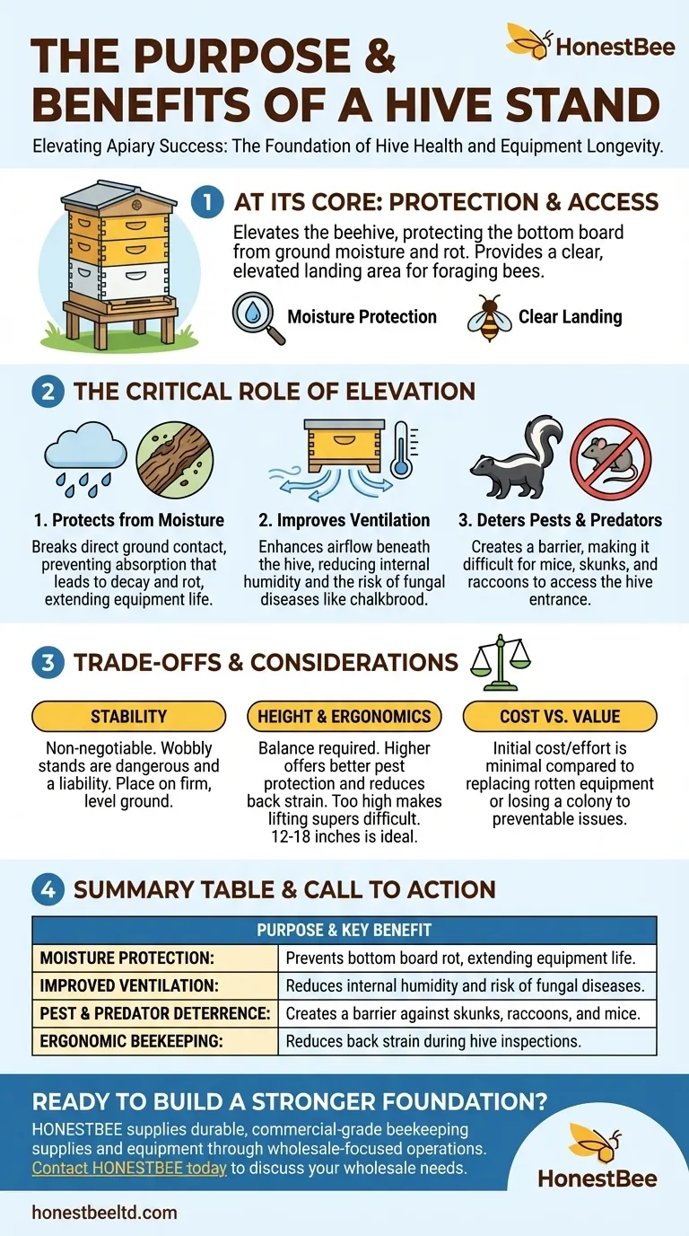 What is the purpose of a hive stand in a Langstroth hive? Protect Your Hive and Boost Colony Health Visual Guide