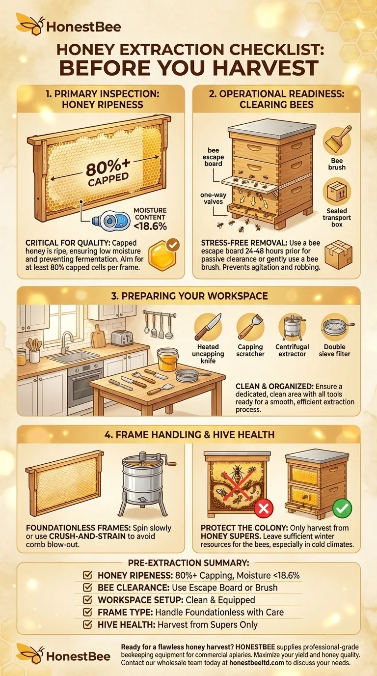꿀을 채취하기 전에 무엇을 확인해야 할까요? 적절한 준비로 완벽한 수확을 보장하세요 시각적 가이드