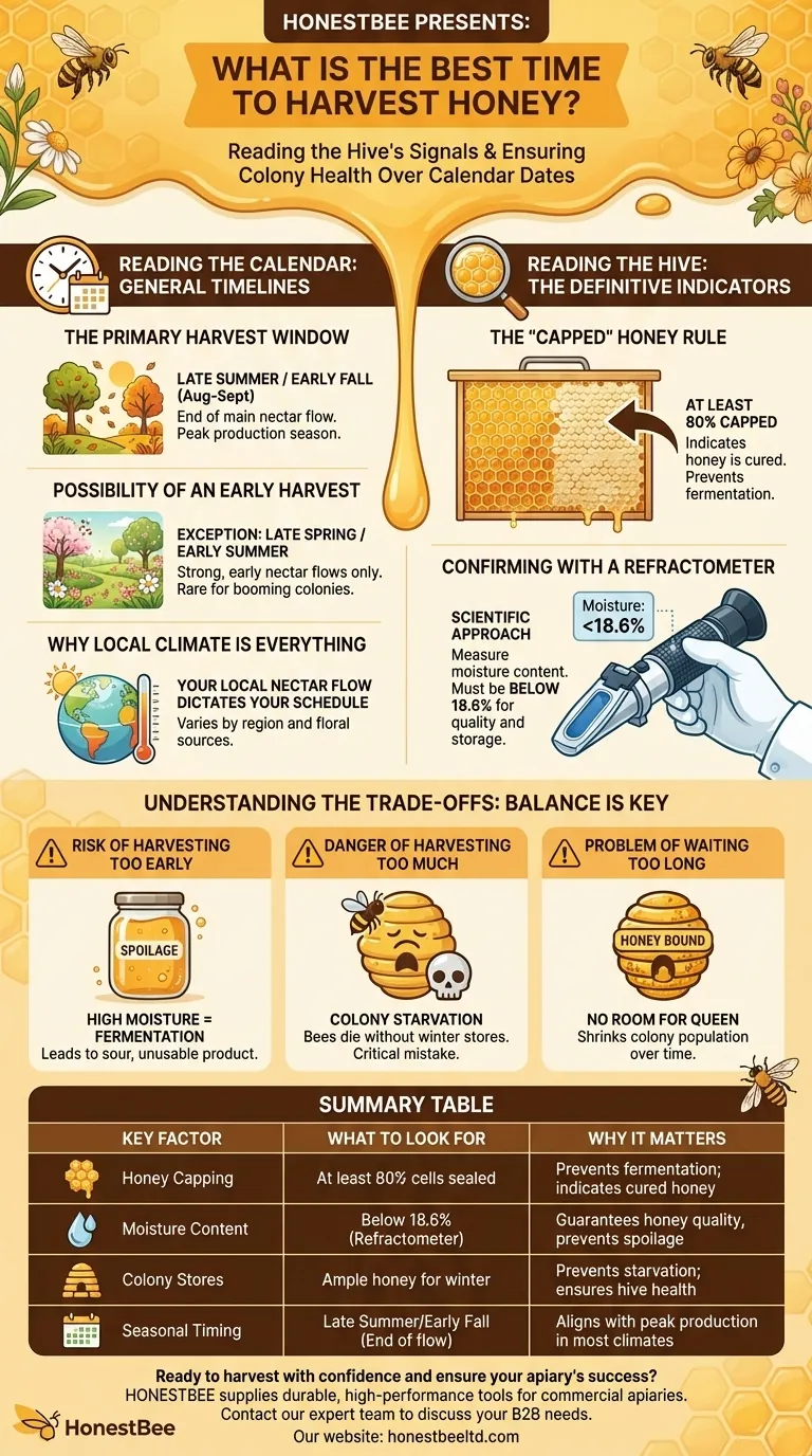 What is the best time to harvest honey? A Guide to Timing for Quality & Hive Health Visual Guide
