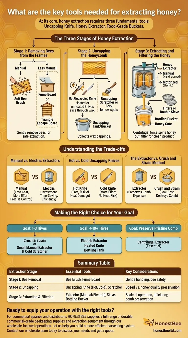 What are the key tools needed for extracting honey? A Guide for Apiaries & Distributors Visual Guide