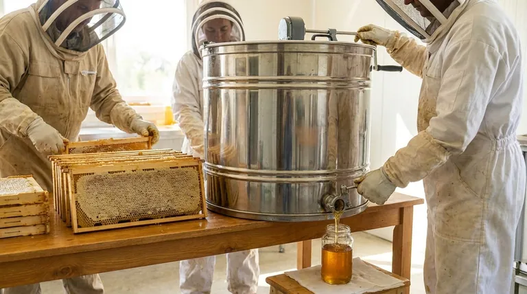 What are the key features of the Centrifugal honey extraction method? Maximize Honey Yield & Preserve Comb