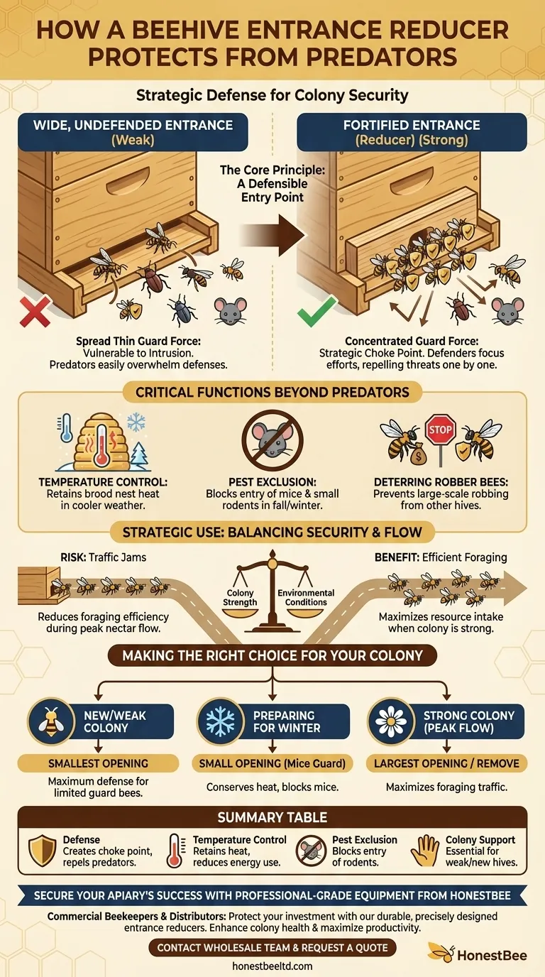 입구 축소기는 포식자로부터 벌집을 보호하는 데 어떻게 도움이 됩니까? 벌집을 위한 필수 방어 수단 시각적 가이드