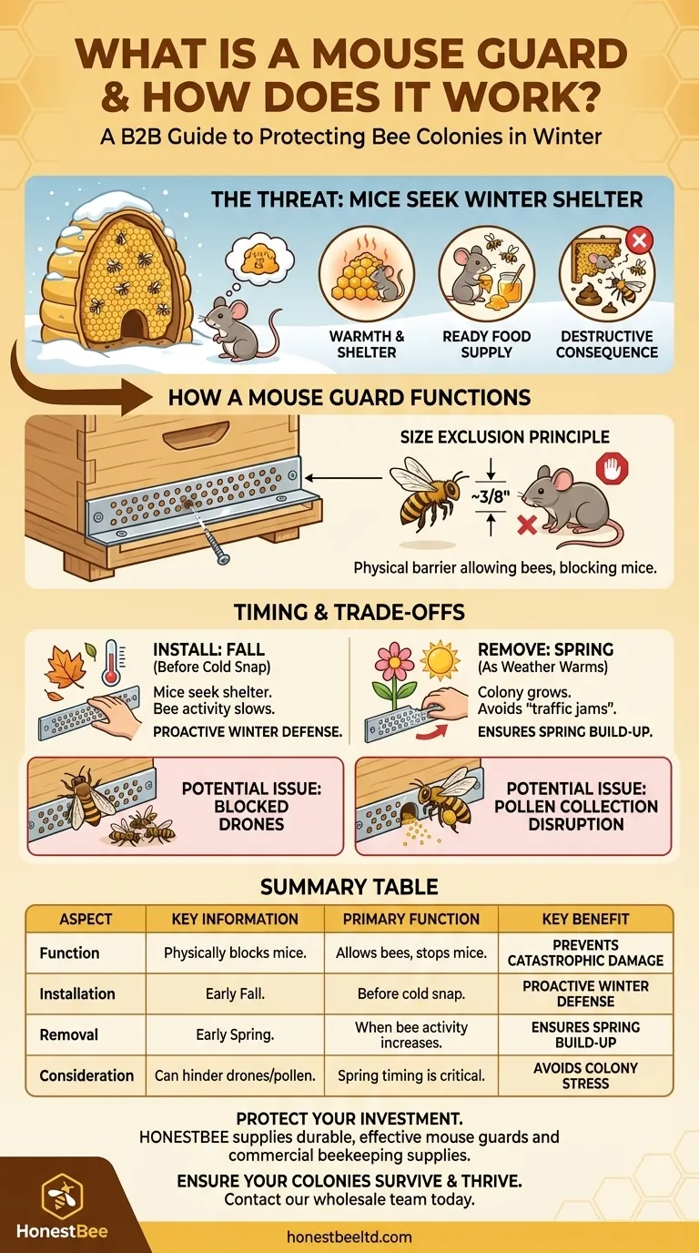 What is a mouse guard and how does it work? Essential Winter Protection for Your Beehives Visual Guide