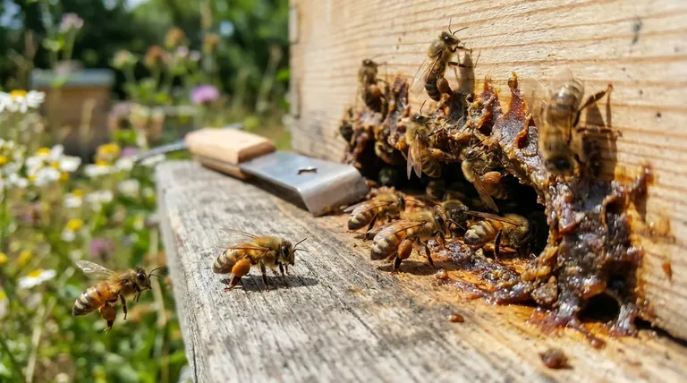 How do bees create their own entrance reducers? Master Natural Hive Defense & Climate Control