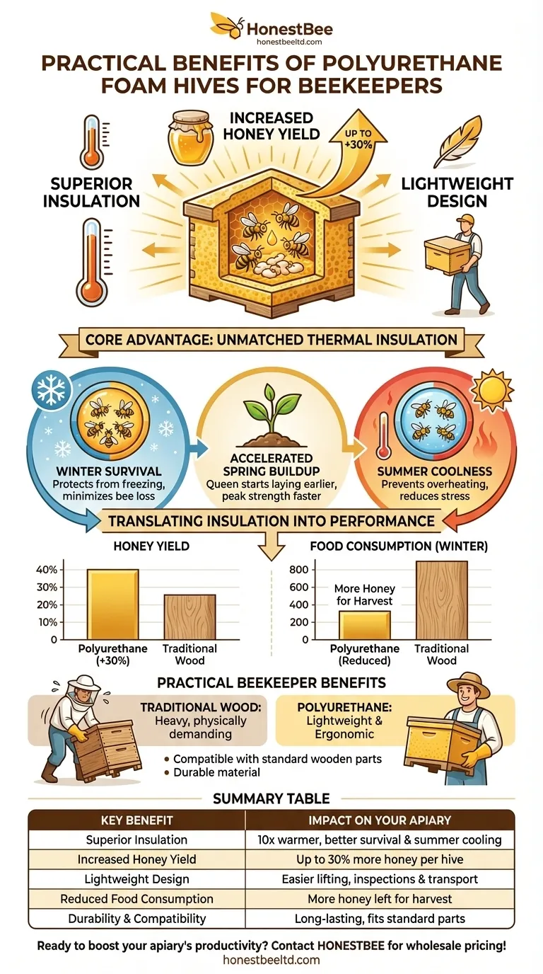 What are the practical benefits of polyurethane foam hives for beekeepers? Boost Honey Yields & Colony Health Visual Guide