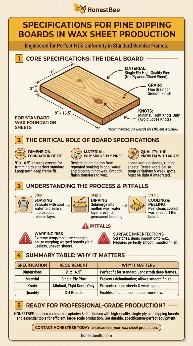소나무 딥핑 보드의 사양은 무엇입니까? 완벽한 밀랍 시트를 위한 주요 치수 및 재료 시각적 가이드