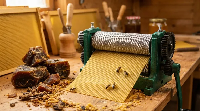 What type of wax is preferred for making foundation, and why? The Unseen Advantage of Darker Beeswax