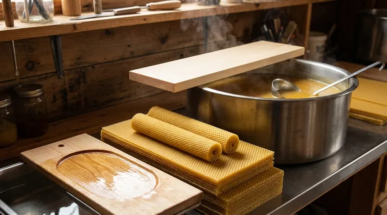 What type of board is recommended for dipping wax, and how should it be prepared? Essential Guide for Perfect Wax Foundation