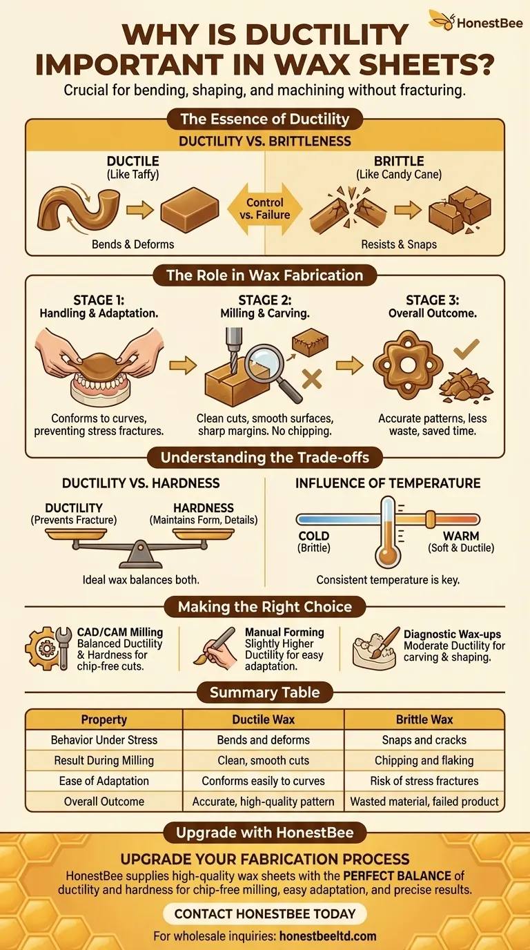 Why is ductility important in wax sheets? Achieve Chip-Free Milling and Precise Adaptation Visual Guide