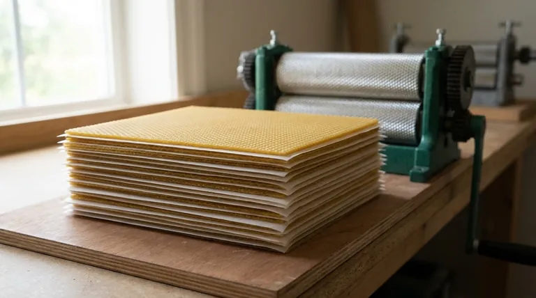 What is the recommended method for stacking embossed wax sheets after milling? Prevent Sticking & Ensure Quality