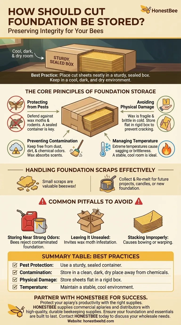 How should cut foundation be stored? Protect Your Investment from Pests and Damage Visual Guide
