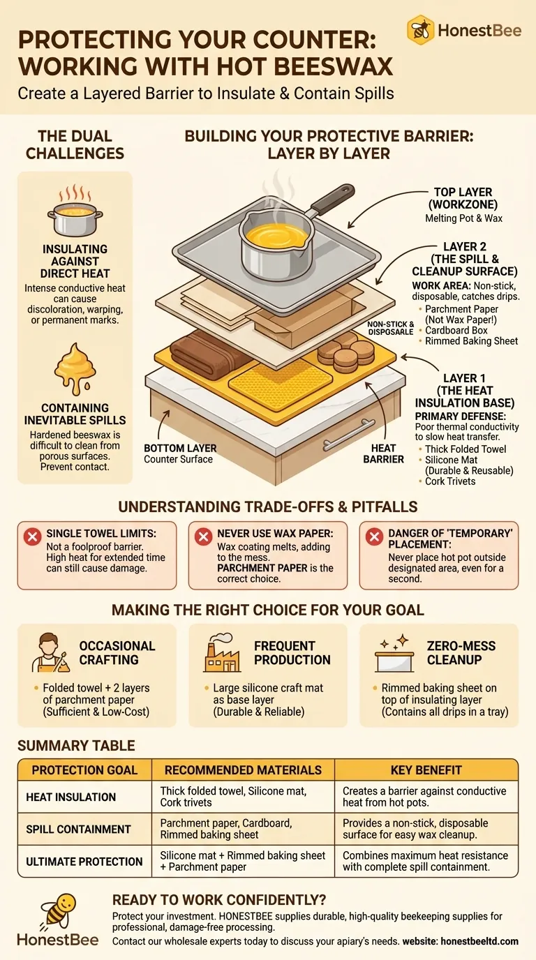 How can you protect your counter from heat when working with beeswax? A Pro's Guide to a Damage-Free Workspace Visual Guide