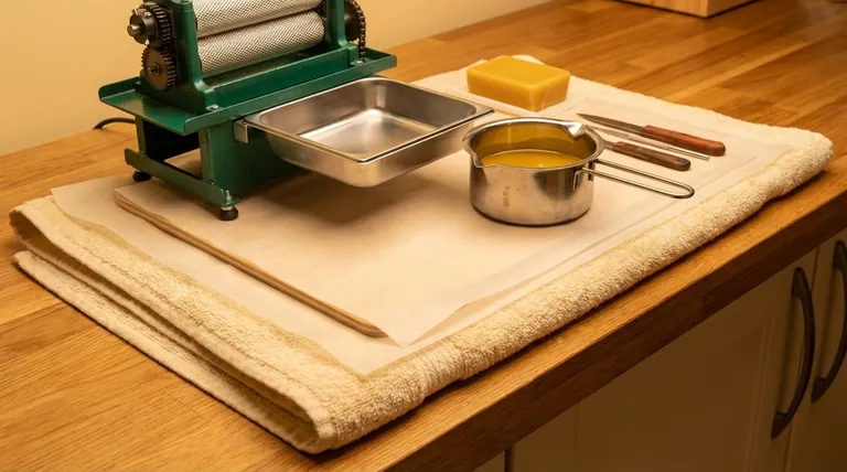 How can you protect your counter from heat when working with beeswax? A Pro's Guide to a Damage-Free Workspace