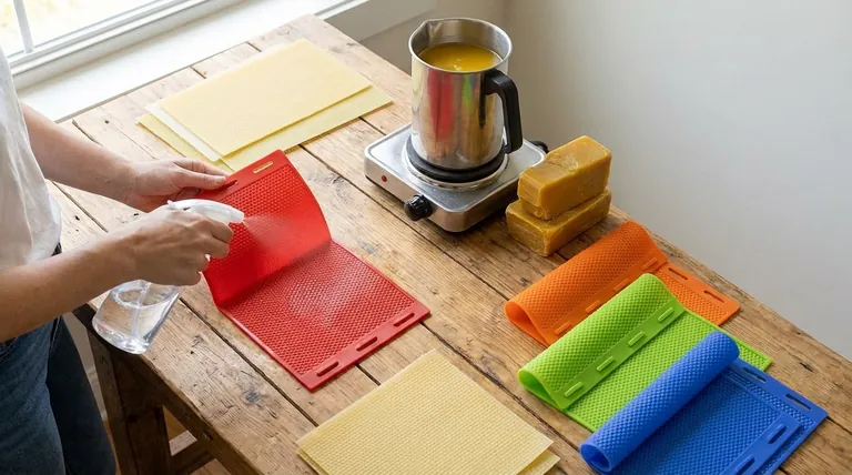 What is the first tip for pouring beeswax into a silicone mold? Ensure a Perfect Release