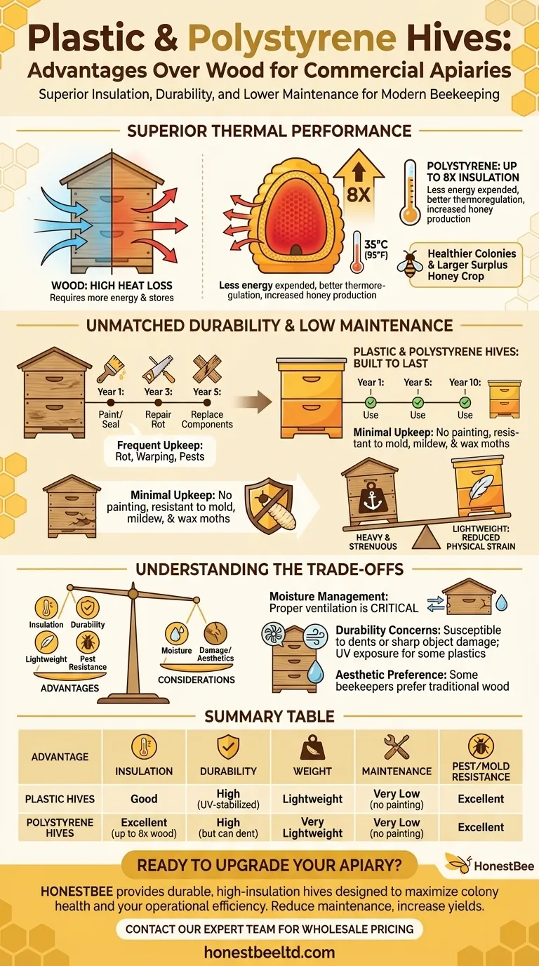 What are the advantages of plastic and polystyrene hives? Boost Honey Yield & Reduce Maintenance Visual Guide