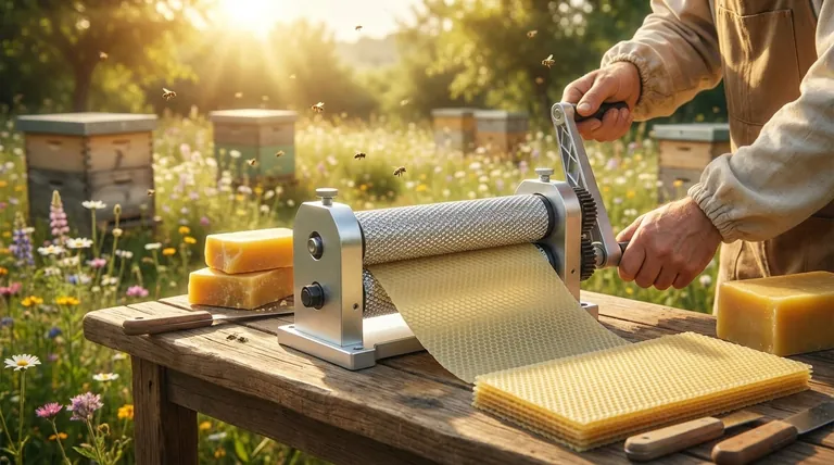 What is the purpose of a manual wax roller? Create Pure, Self-Sufficient Foundation for Your Hive