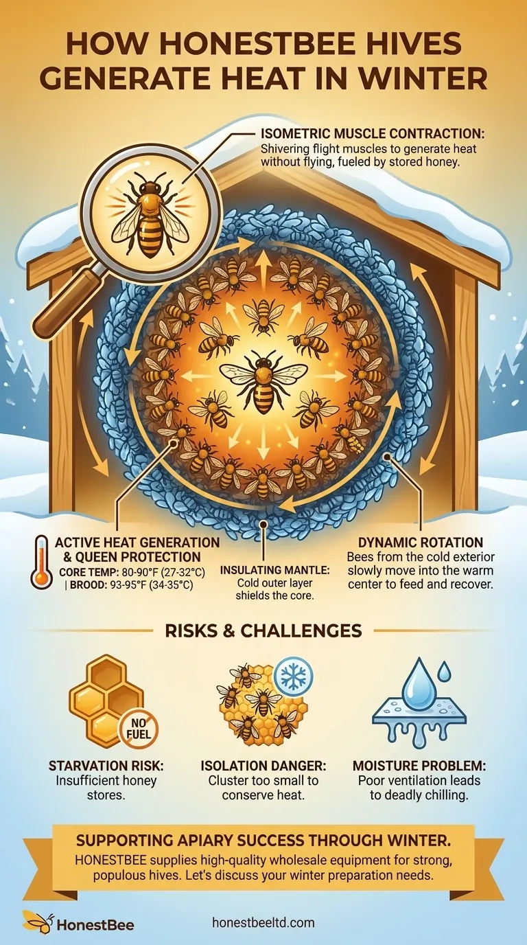How do honey bees generate heat during the winter? The Science of the Winter Cluster Visual Guide
