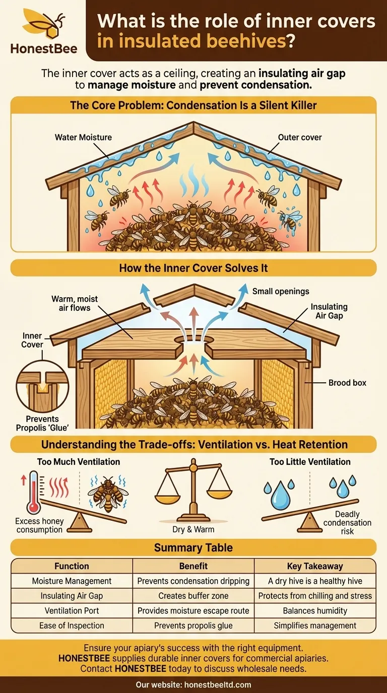 What is the role of inner covers in insulated beehives? Master Moisture Control for a Healthy Colony Visual Guide