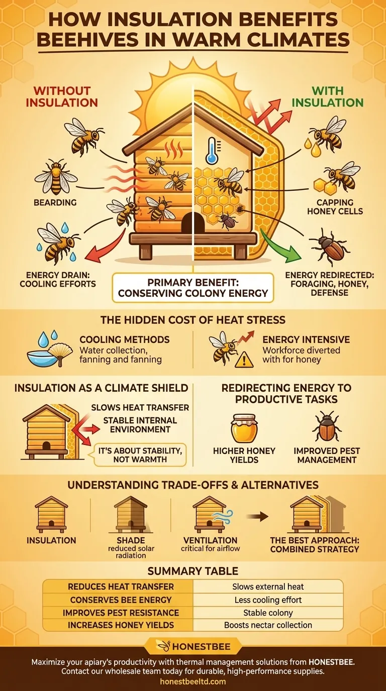 How does insulation benefit beehives in warmer climates? Boost Honey Production & Colony Health Visual Guide