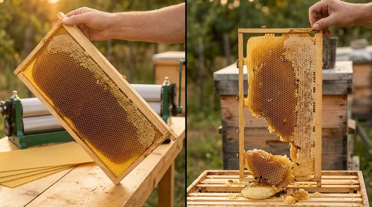 What is the difference in handling combs with and without foundation? A Guide to Prevent Comb Collapse