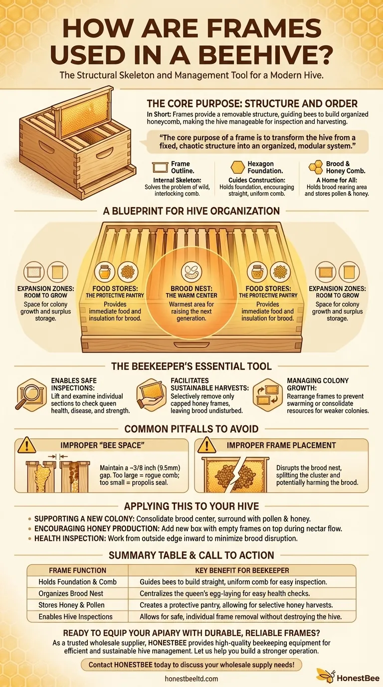 كيف تُستخدم الإطارات في خلية النحل؟ الدليل الأساسي لإدارة الخلية دليل مرئي