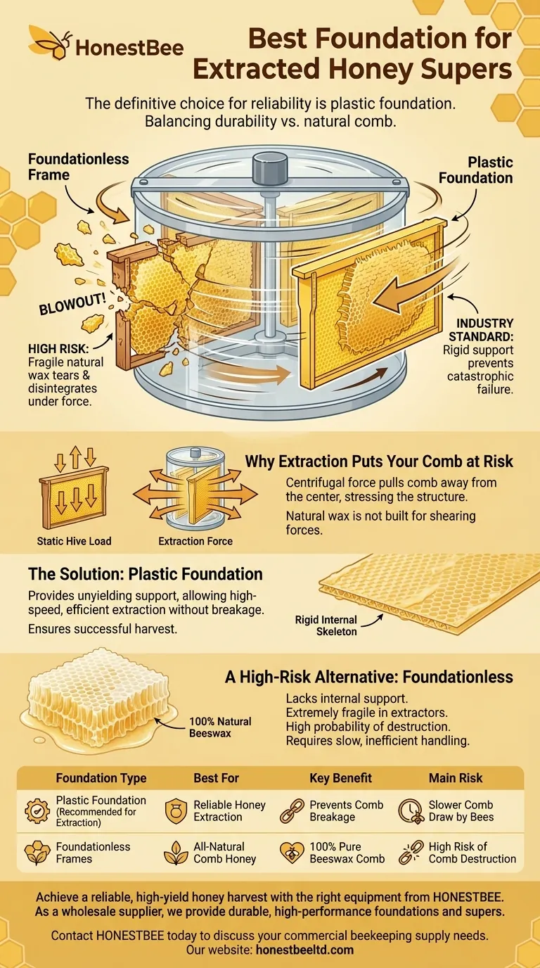 What foundation should be used in honey supers if using an extractor? Prevent Comb Breakage & Maximize Harvest Visual Guide