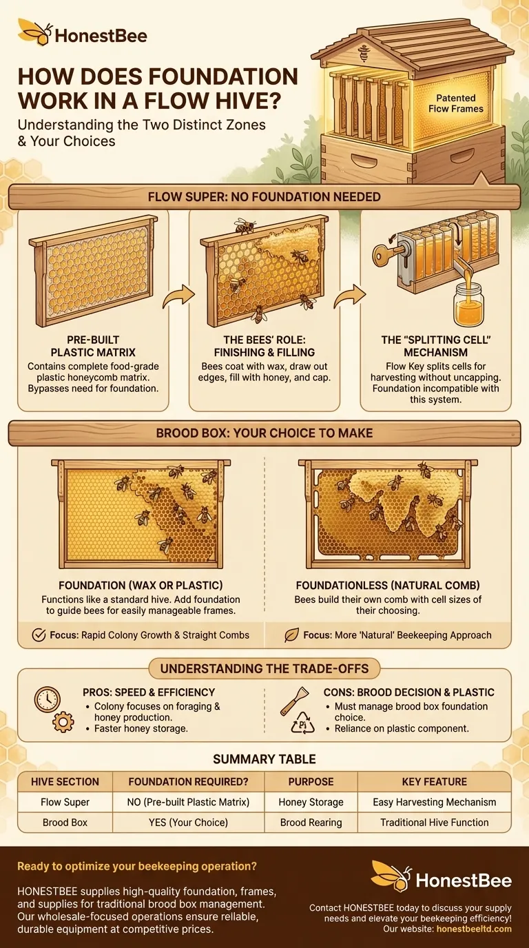 How does foundation work in a Flow Hive? A Guide to Its Unique Brood Box & Super System Visual Guide