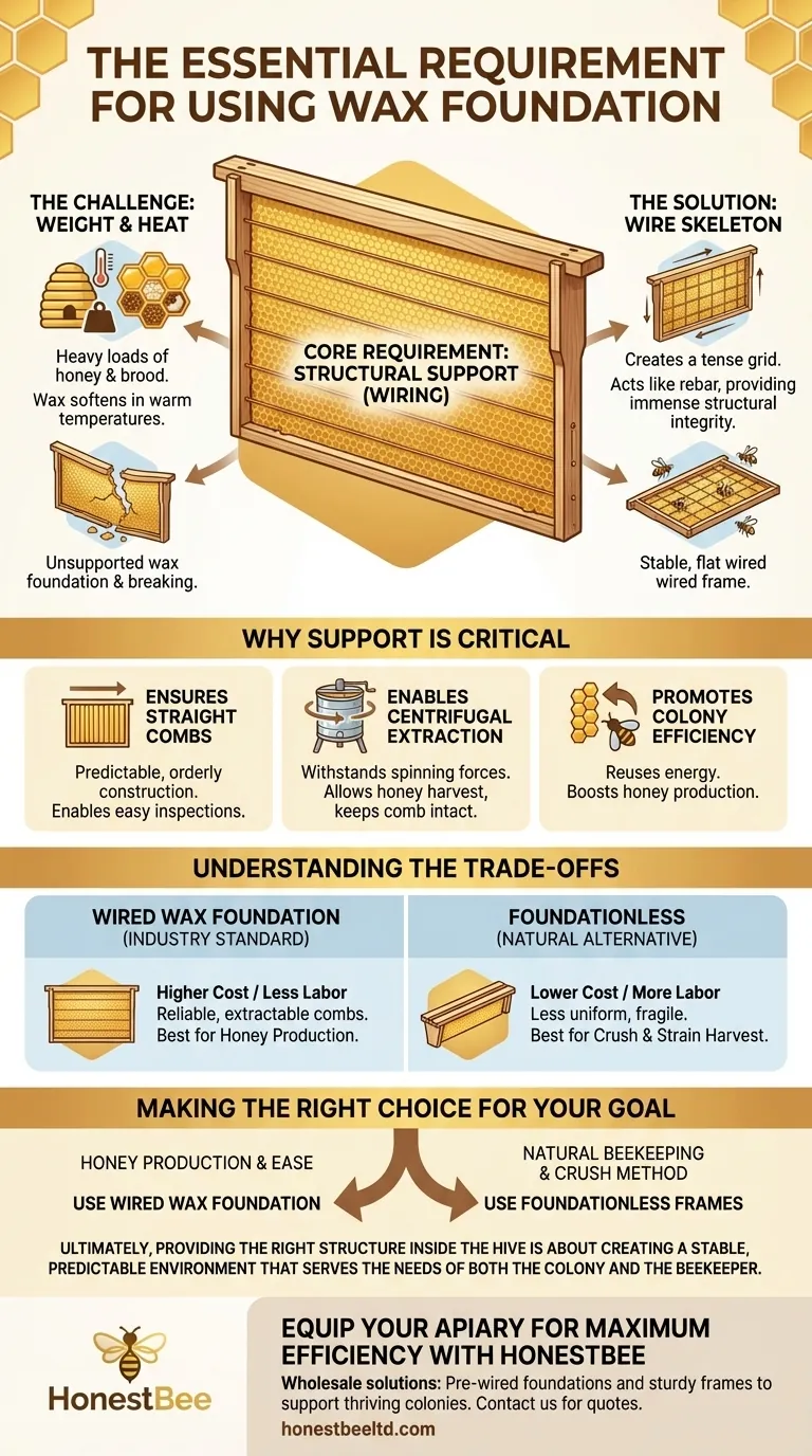 양봉 프레임에 밀랍 소초를 사용할 때 필요한 것은 무엇인가요? 튼튼한 벌집을 위한 필수적인 지지대 시각적 가이드