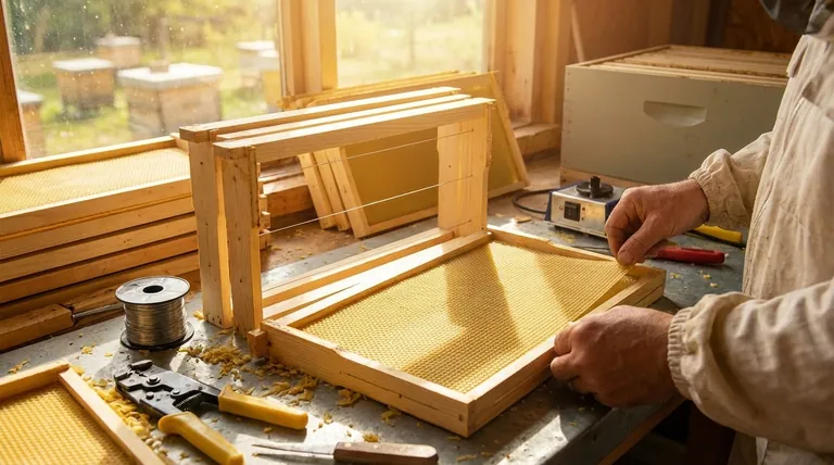 양봉 프레임에 밀랍 소초를 사용할 때 필요한 것은 무엇인가요? 튼튼한 벌집을 위한 필수적인 지지대