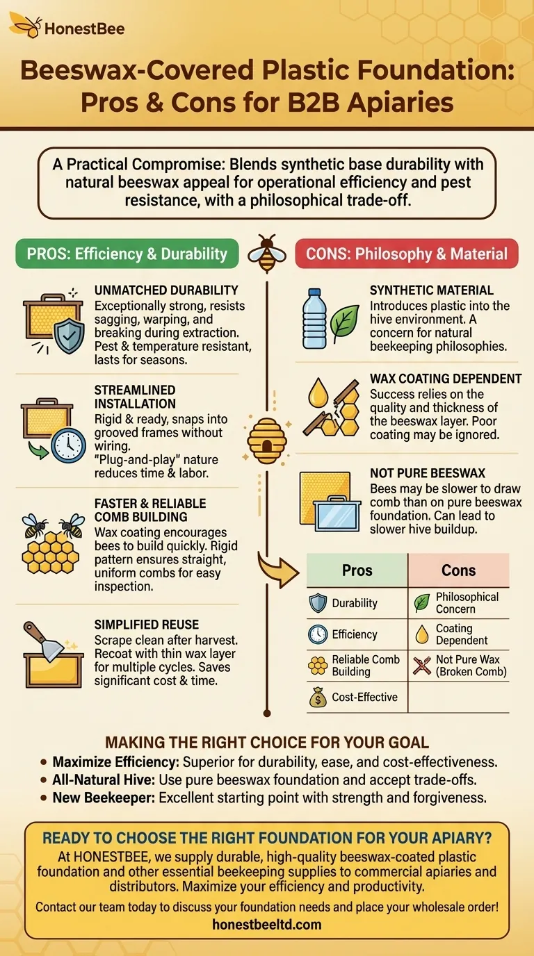 What are the pros and cons of using beeswax-covered plastic foundation? A Practical Guide for Beekeepers Visual Guide