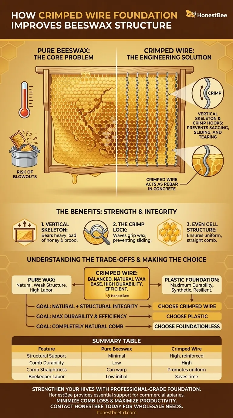 주름진 와이어 기초는 밀랍 기초의 구조를 어떻게 개선합니까? 처짐 및 벌집 파열 방지 시각적 가이드