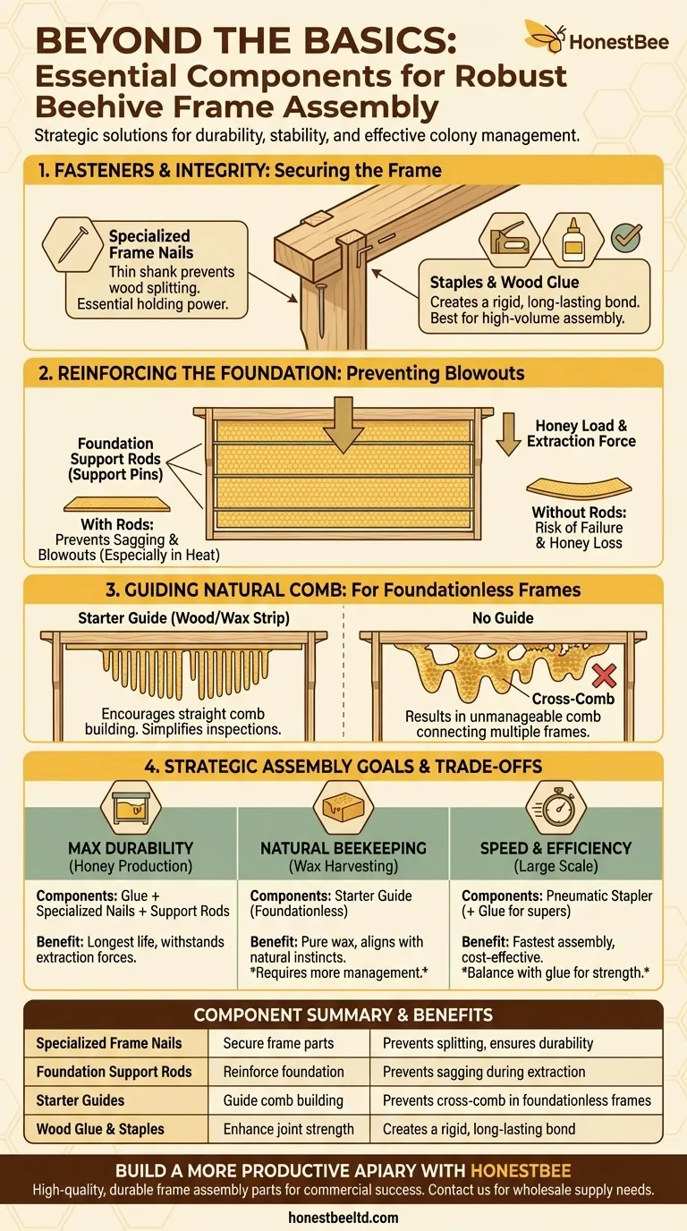 What are some other components used in frame and foundation assembly? Build a Stronger, More Efficient Hive Visual Guide