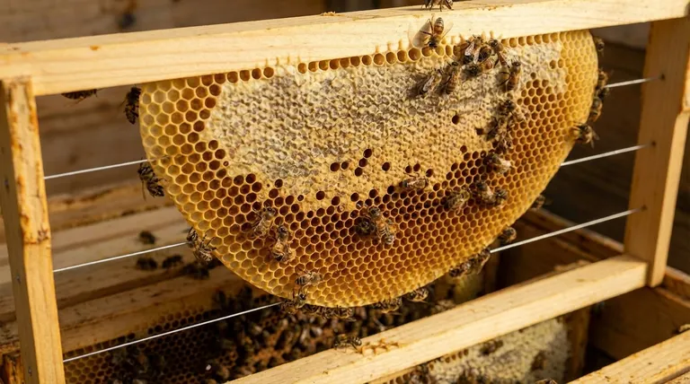 What is the natural structure of comb drawn on wired frames? A Guide to Bee Instincts