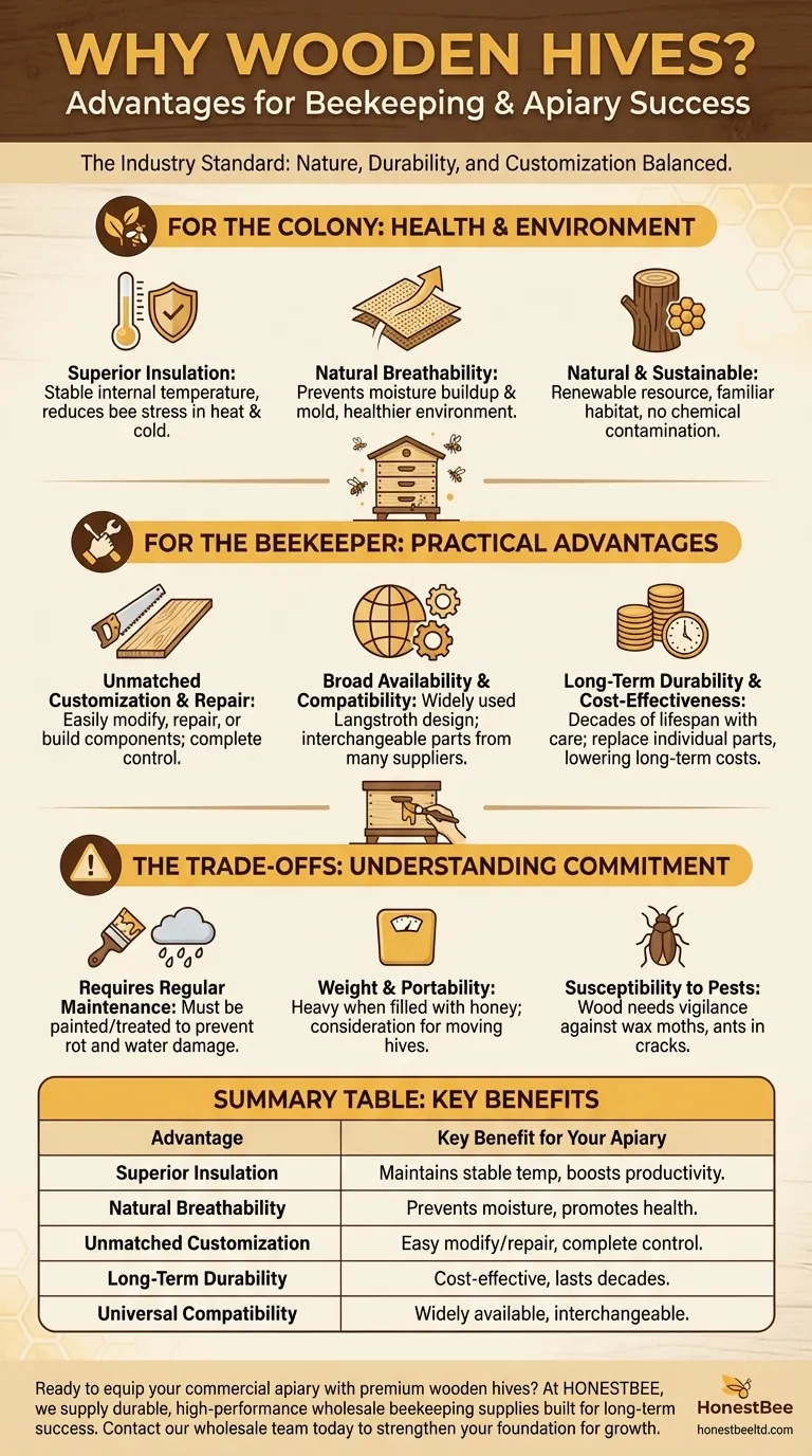 What are the advantages of wooden hives for beekeeping? Build a Stronger, Healthier Apiary Visual Guide