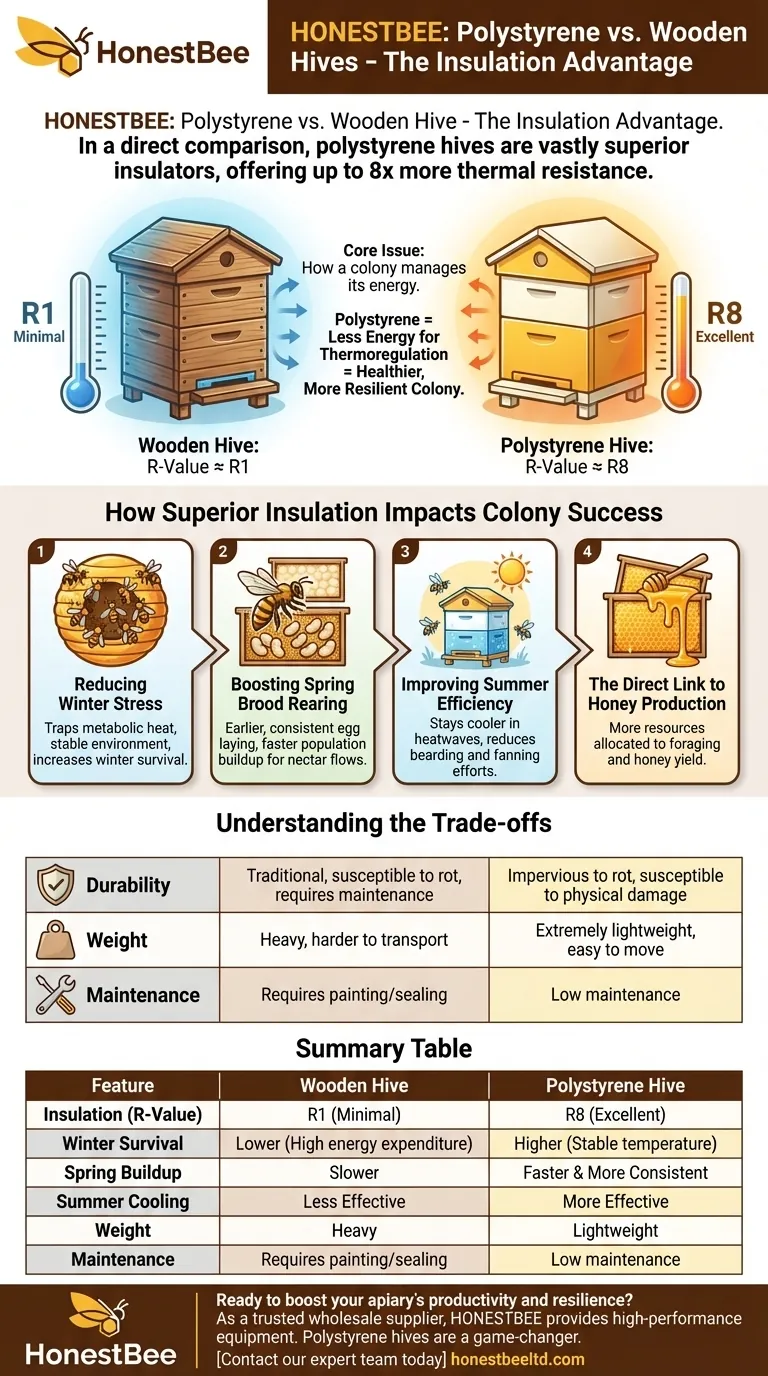 How does the insulation of polystyrene hives compare to wooden hives? Achieve Superior Colony Health & Honey Yields Visual Guide
