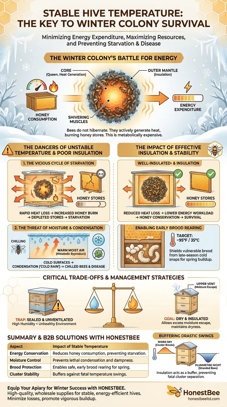 겨울철 꿀벌 군집에 안정적인 벌통 온도가 중요한 이유는 무엇입니까? 겨울 생존과 봄철 세력 확장의 열쇠 시각적 가이드