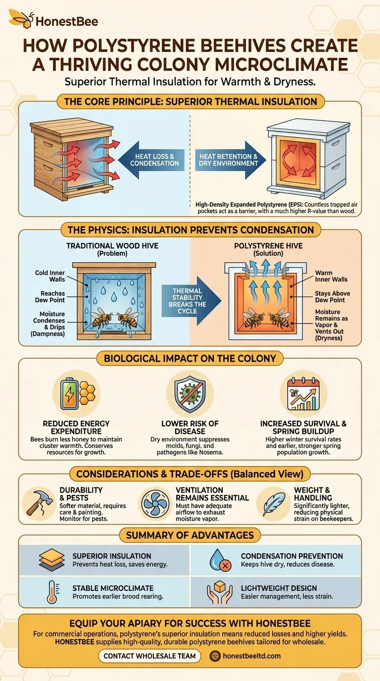폴리스티렌 벌통은 어떻게 꿀벌을 위해 따뜻하고 건조한 환경을 유지하는 데 도움이 됩니까? 뛰어난 월동 생존율 달성 시각적 가이드