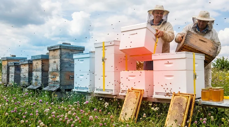 스티로폼 벌통을 목재 벌통보다 사용할 때의 이점은 무엇인가요? 꿀 수확량 및 군집 건강 증진