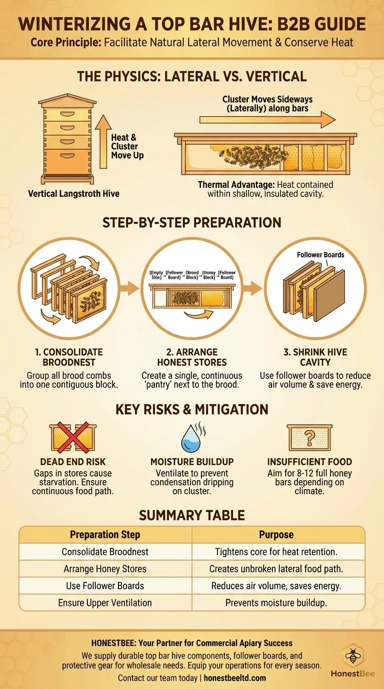 How is a top bar hive prepared for winter? A Guide to Safe Colony Survival Visual Guide