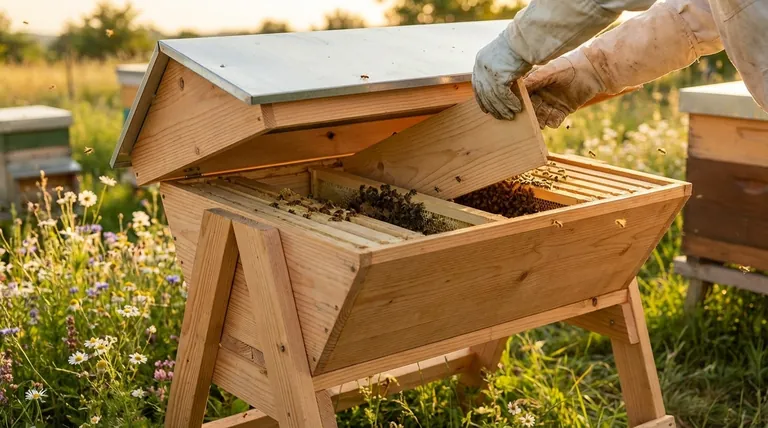 개량된 탑 바 벌통 디자인은 어떻게 군집 분열(swarm control)에 도움이 되나요? 인공 분봉을 통해 군집 수를 두 배로 늘리세요