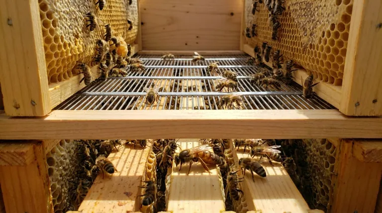 랑스트로스 벌통에서 여왕벌 격리판(queen excluder)의 목적은 무엇인가요? 깨끗한 꿀 수확을 위한 안내서