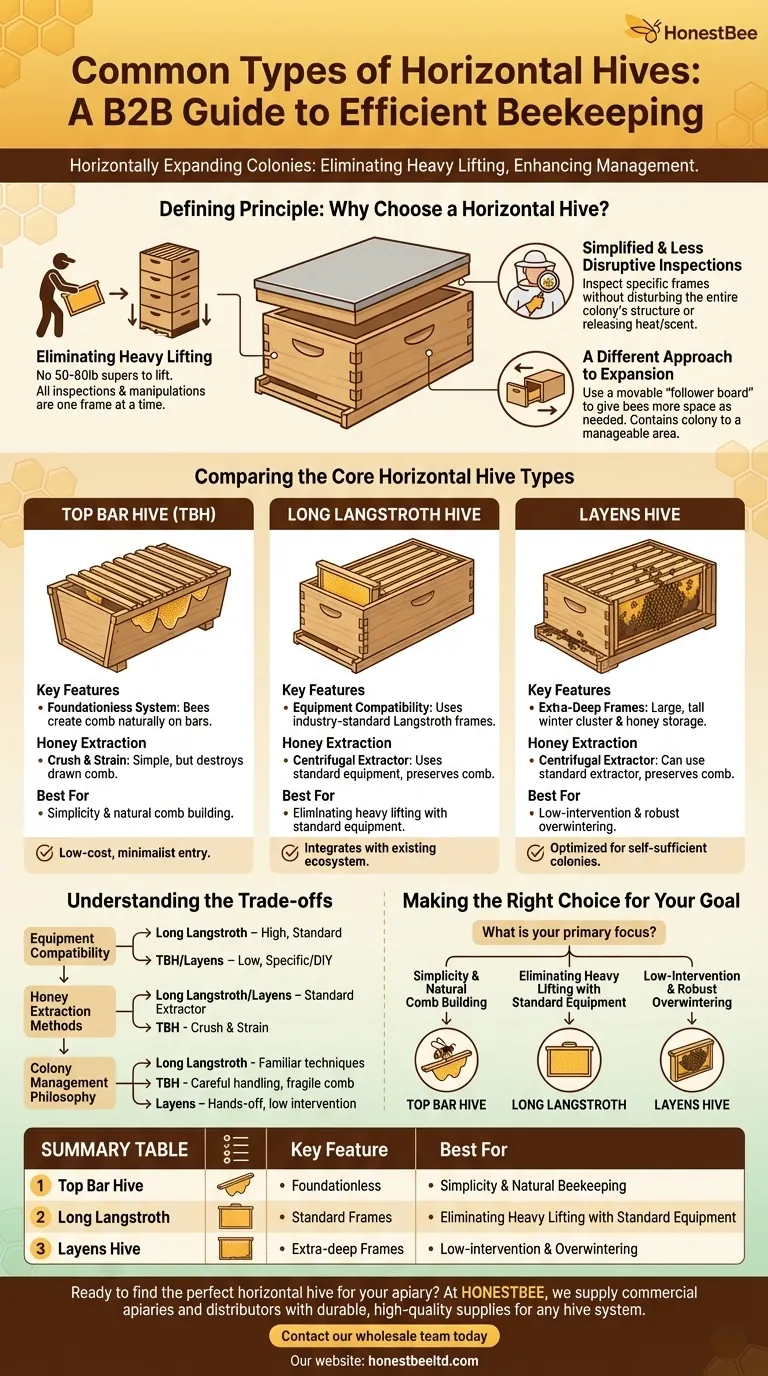 일반적인 수평 벌통 유형은 무엇입니까? 양봉 목표에 맞는 올바른 시스템을 선택하세요 시각적 가이드