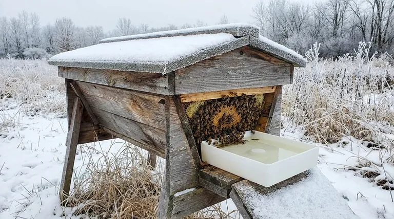 탑바 하이브의 수평 디자인이 겨울에 유리한 이유는 무엇인가요? 벌을 위한 우수한 보온성