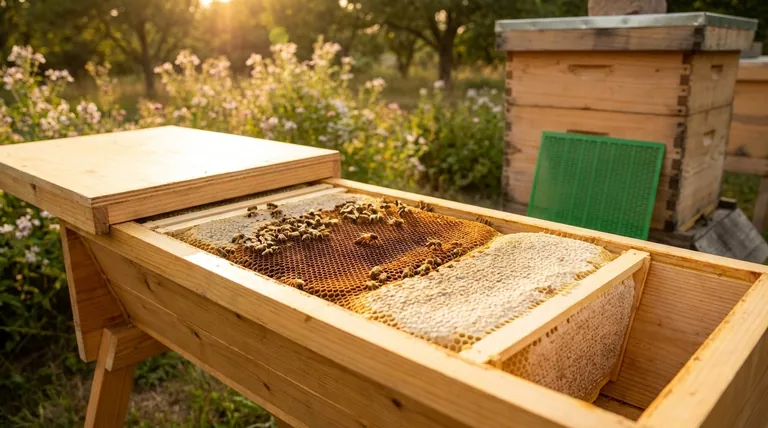 탑바 하이브에서 여왕벌 격리기는 어떻게 작동하나요? 자연적인 디자인 대안