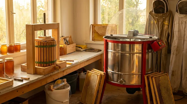 꿀 추출기가 꿀 압착기보다 낫습니까? 양봉장의 성공을 위한 올바른 도구 선택