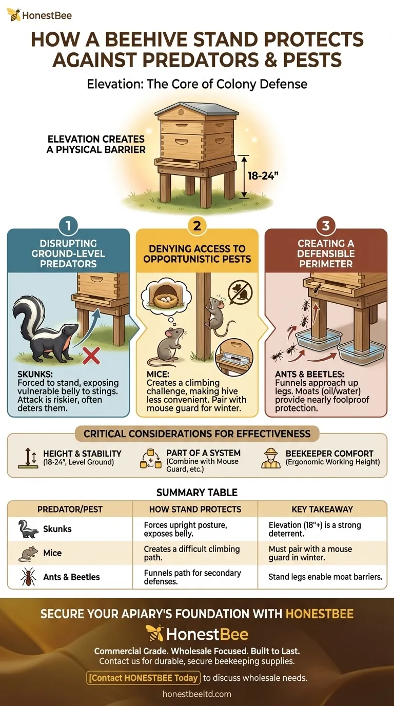How does a beehive stand protect against predators and pests? Essential Strategies for Colony Security Visual Guide