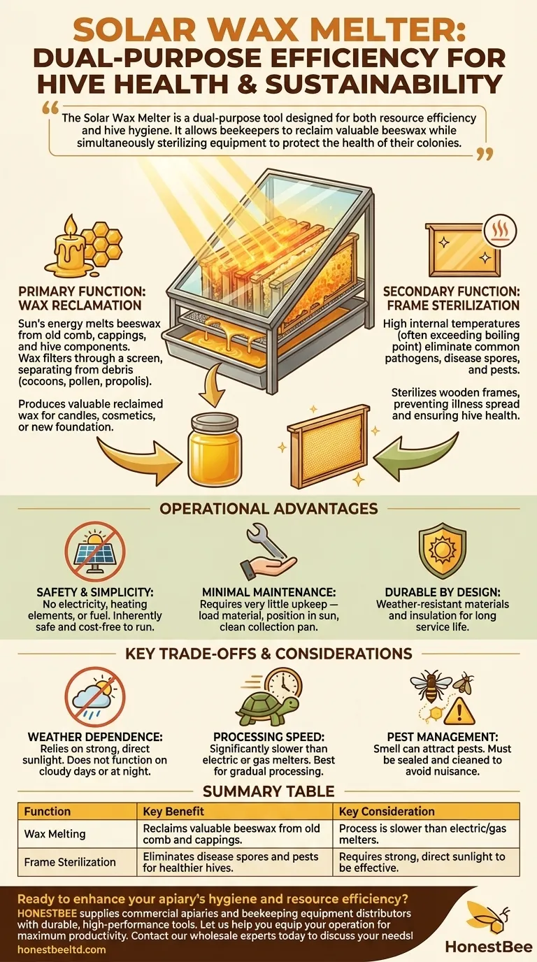태양열 밀랍 용해기는 어떤 추가적인 기능을 수행합니까? 더 건강한 벌을 위한 벌통 프레임 살균 시각적 가이드